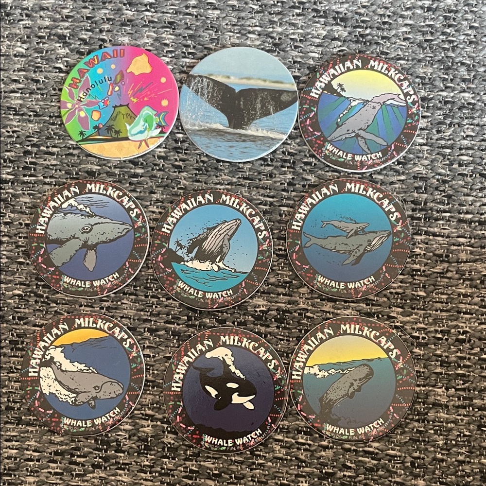Hawaii and Whale POG Milk Caps